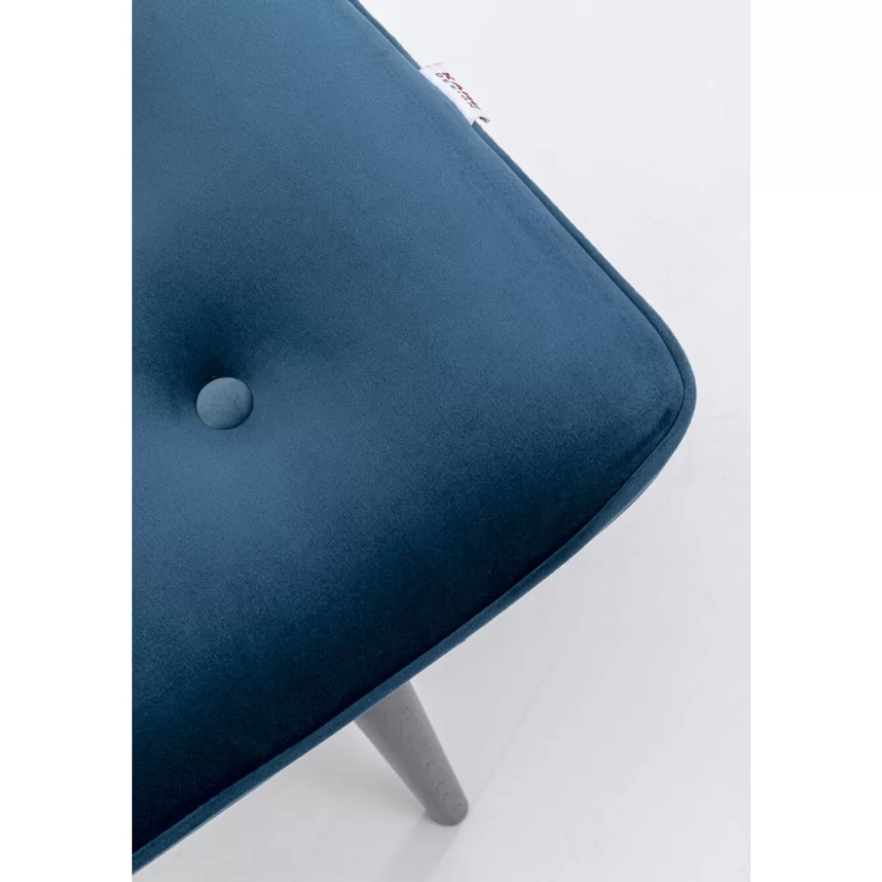 KARE Design Pouf o Panchetta Moderna in Velluto Vicky - Nero e Verde Petrolio Intenso, Misure 46x59 cm