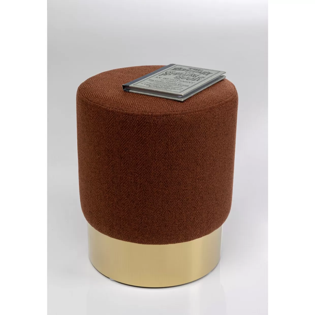 Panche e Pouf Eleganti Ciliegia Lina Braun - Design Moderno con Dettagli in Ottone, Diametro 35cm | Collezione Esclusiva KARE