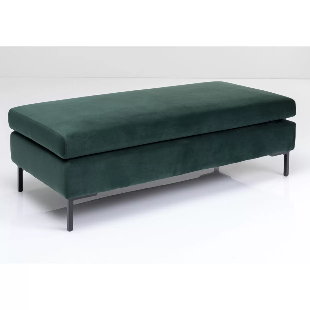 Panche e Poggiapiedi Gianni in Velluto Elegante - Verde Scuro e Nero | Arredamento Moderno KARE Design