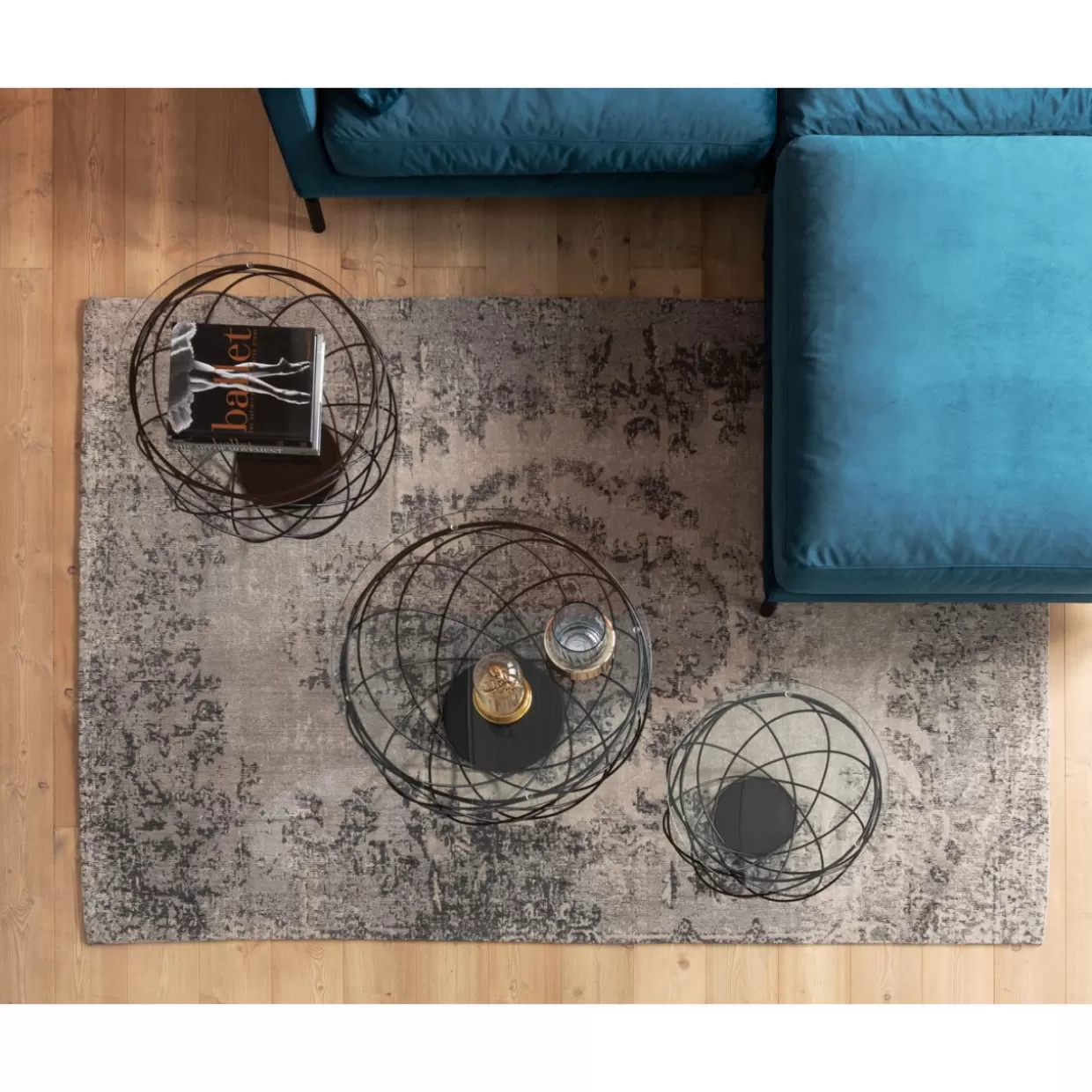 Panche Relax e Pouf Modulari Lullaby - Tessuto Verde Petrolio by KARE Design
