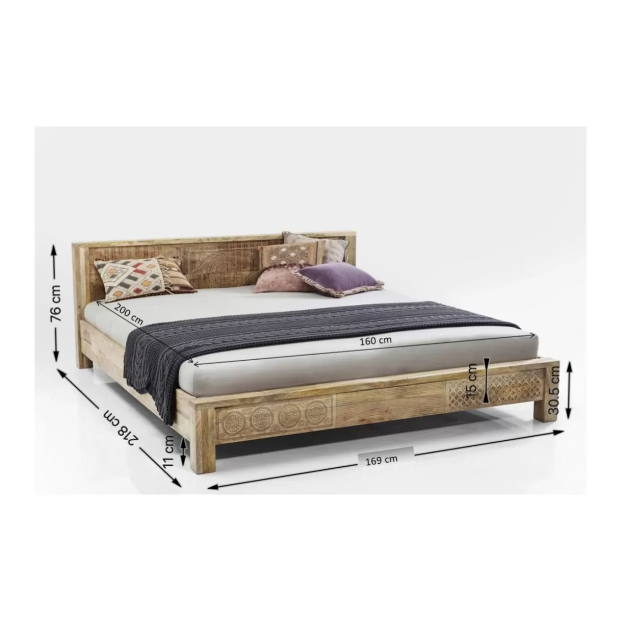Letto Puro in Legno 160x200 cm - Design Essenziale da KARE | Soluzioni Moderne per Camera da Letto