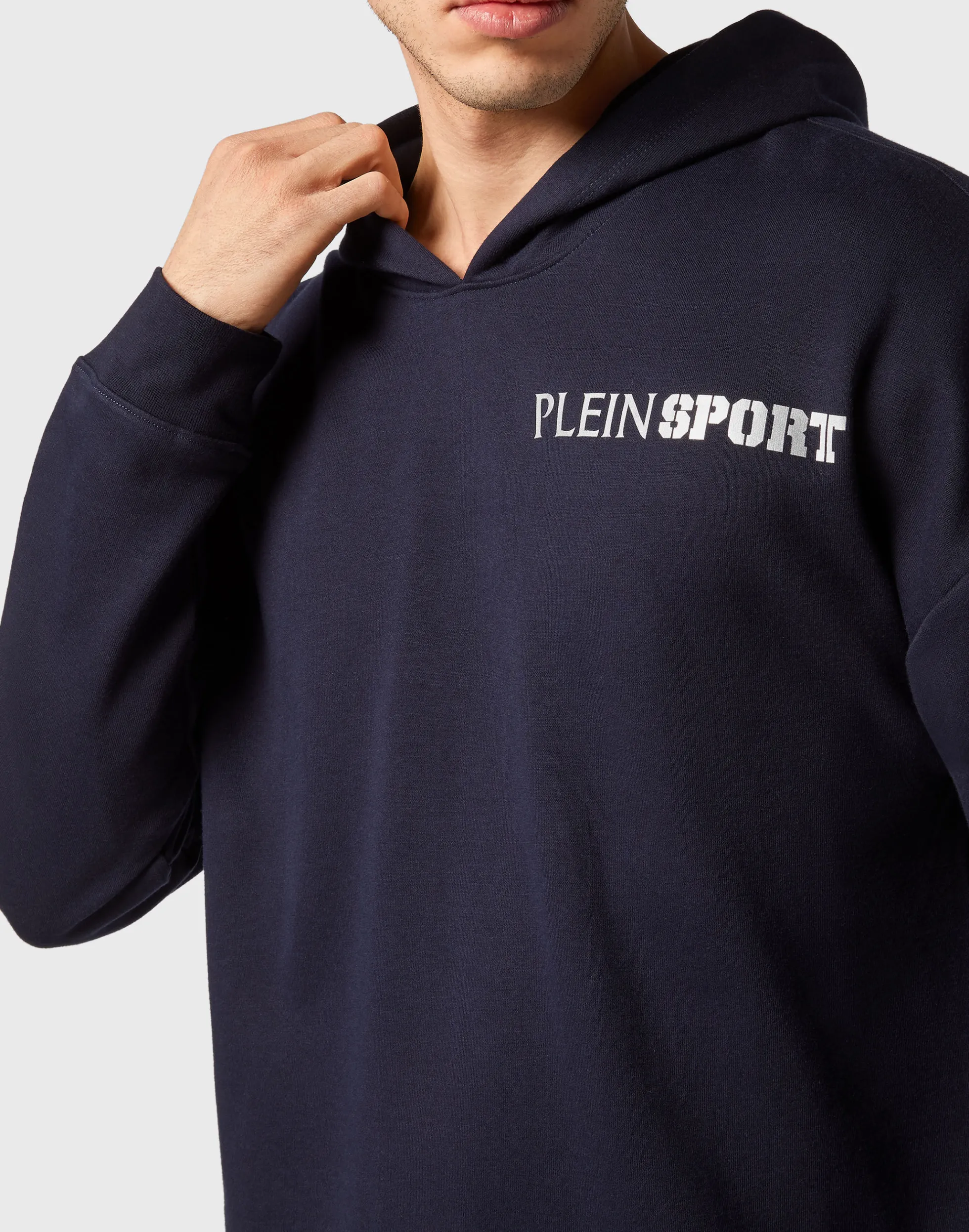 Plein Sport Felpa con Zip Uomo - Cappuccio Oversize, Tasche Laterali e Design Sportivo per Autunno/Inverno