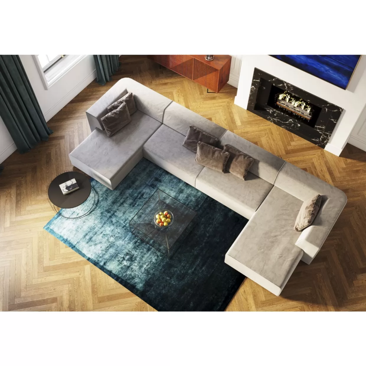 Divano Moderno Infinity 2 Posti Grigio - Design Avvolgente con 120 Elementi Modulari