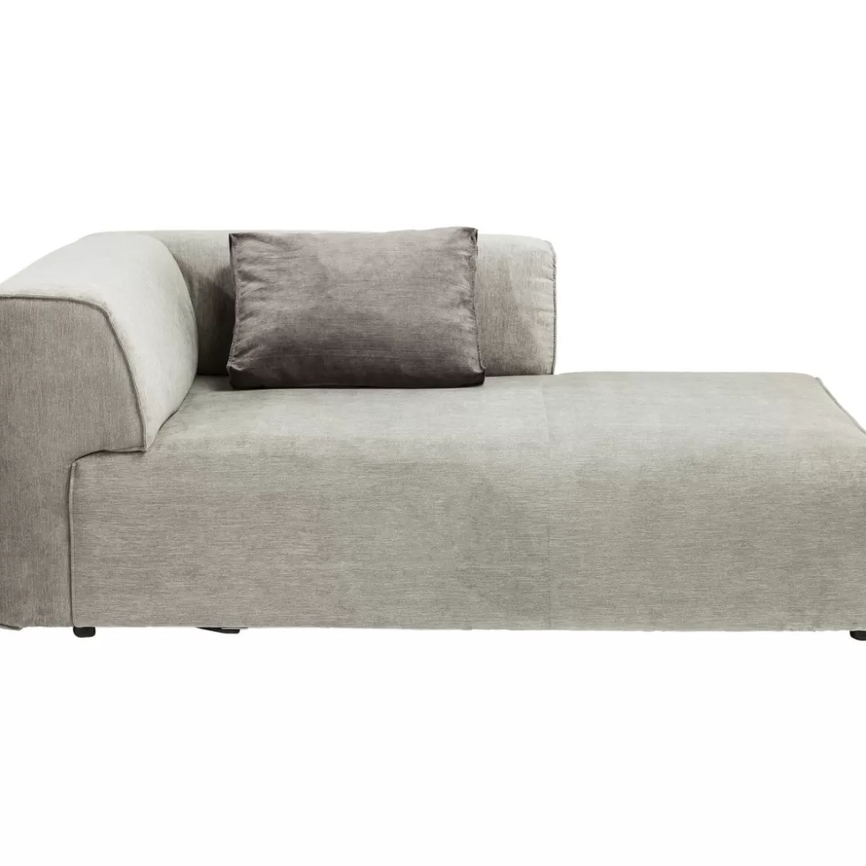KARE Design Divano Modular Infinity con Pouf - Elements in Tessuto Grigio Grafite, Configurazione Destra