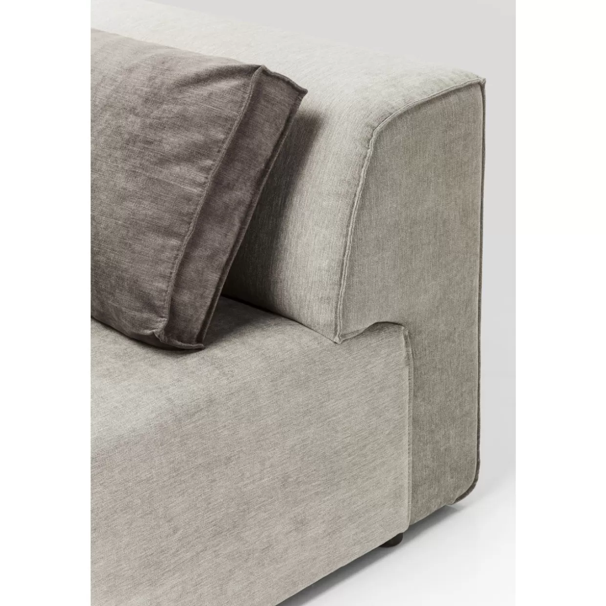 KARE Design Divano Modular Infinity con Pouf - Elements in Tessuto Grigio Grafite, Configurazione Destra