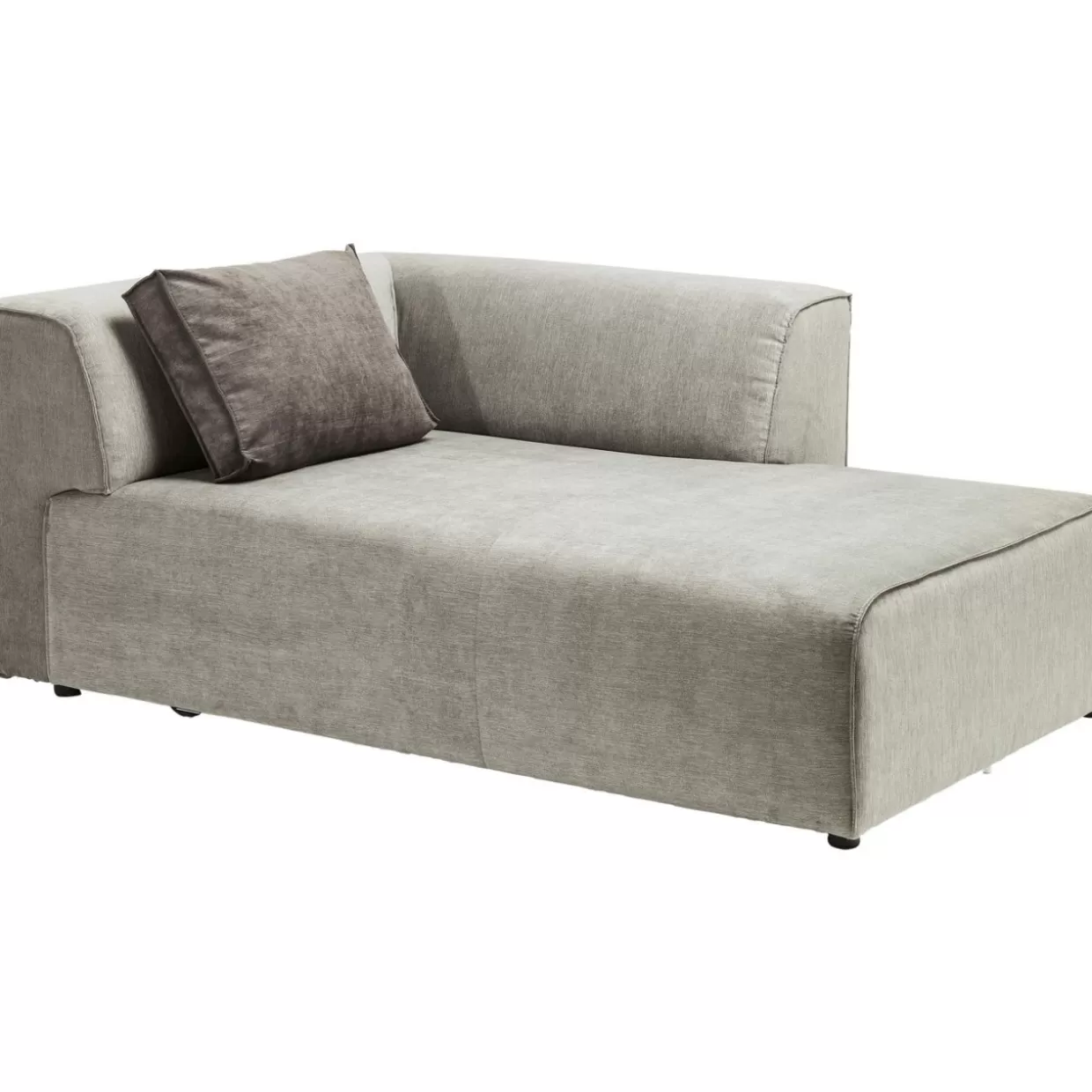 KARE Design Divano Modular Infinity con Pouf - Elements in Tessuto Grigio Grafite, Configurazione Destra