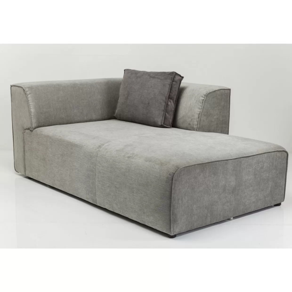 KARE Design Divano Modular Infinity con Pouf - Elements in Tessuto Grigio Grafite, Configurazione Destra