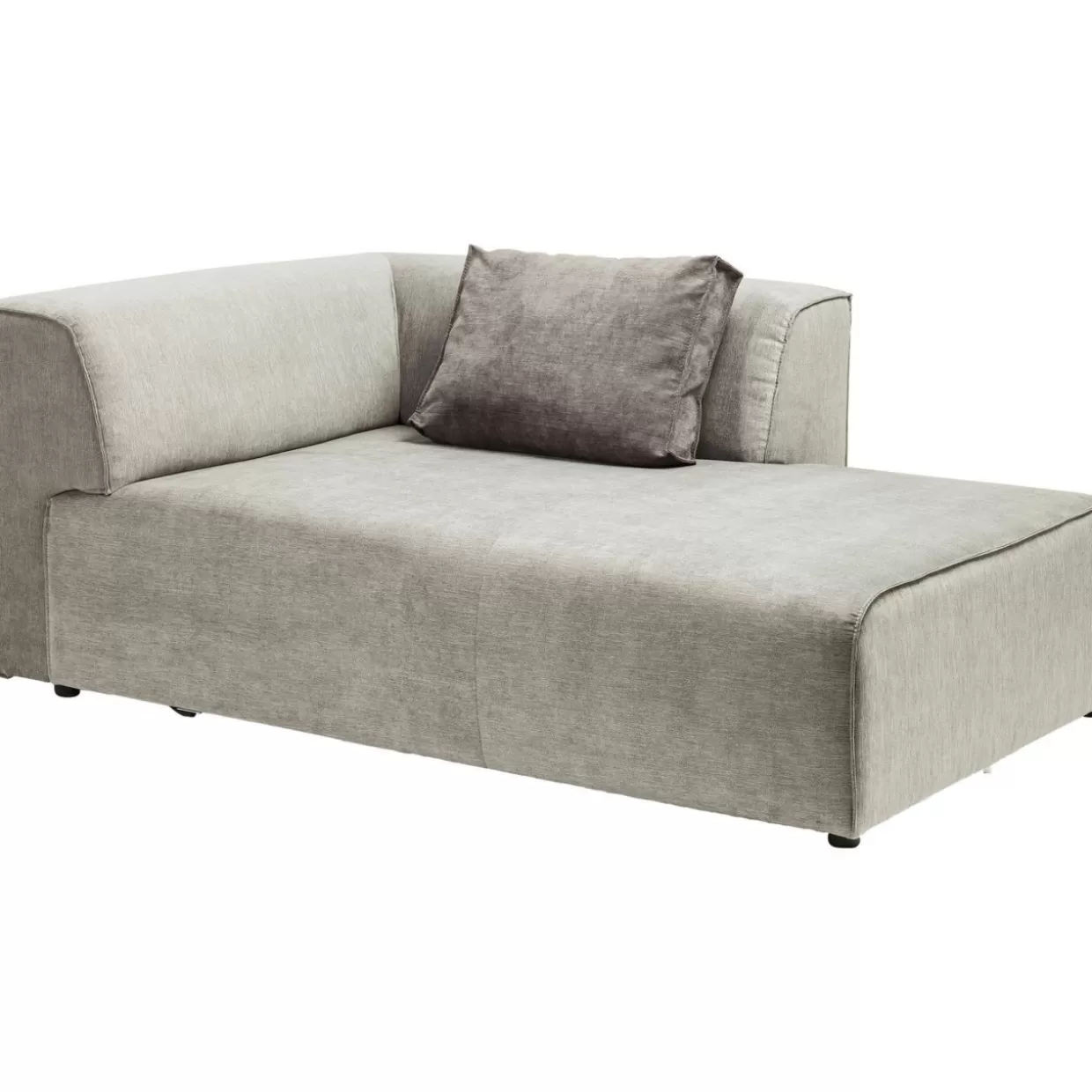 KARE Design Divano Modular Infinity con Pouf - Elements in Tessuto Grigio Grafite, Configurazione Destra