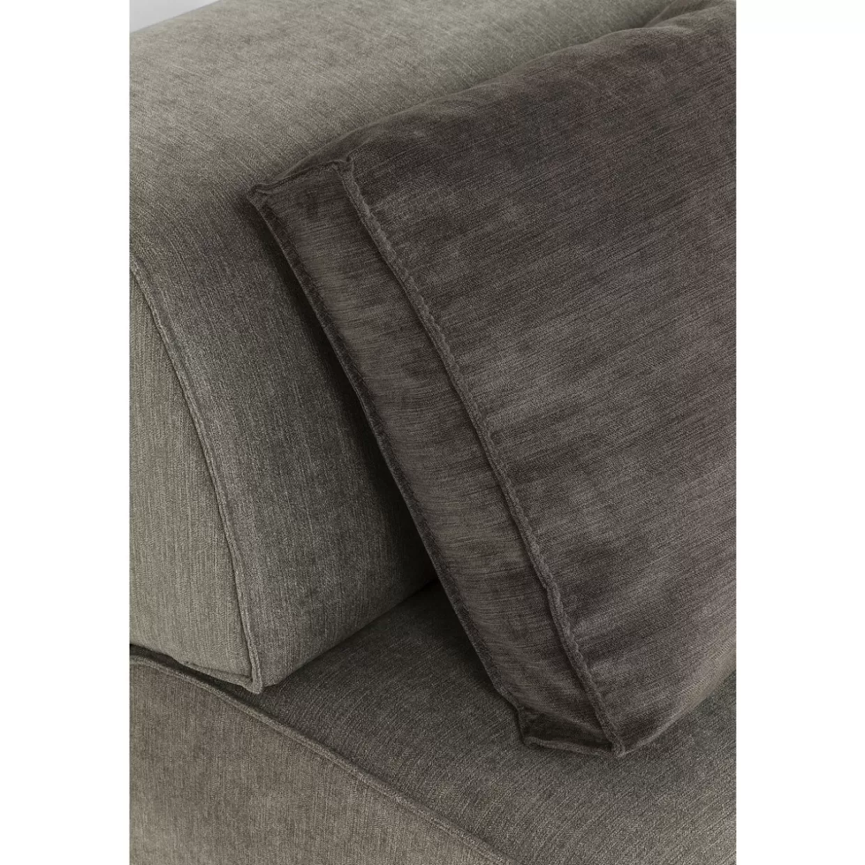 Divano Design da KARE | Sistema modulare Infinity con pouf integrato - Grigio antracite per configurazione angolare sinistra