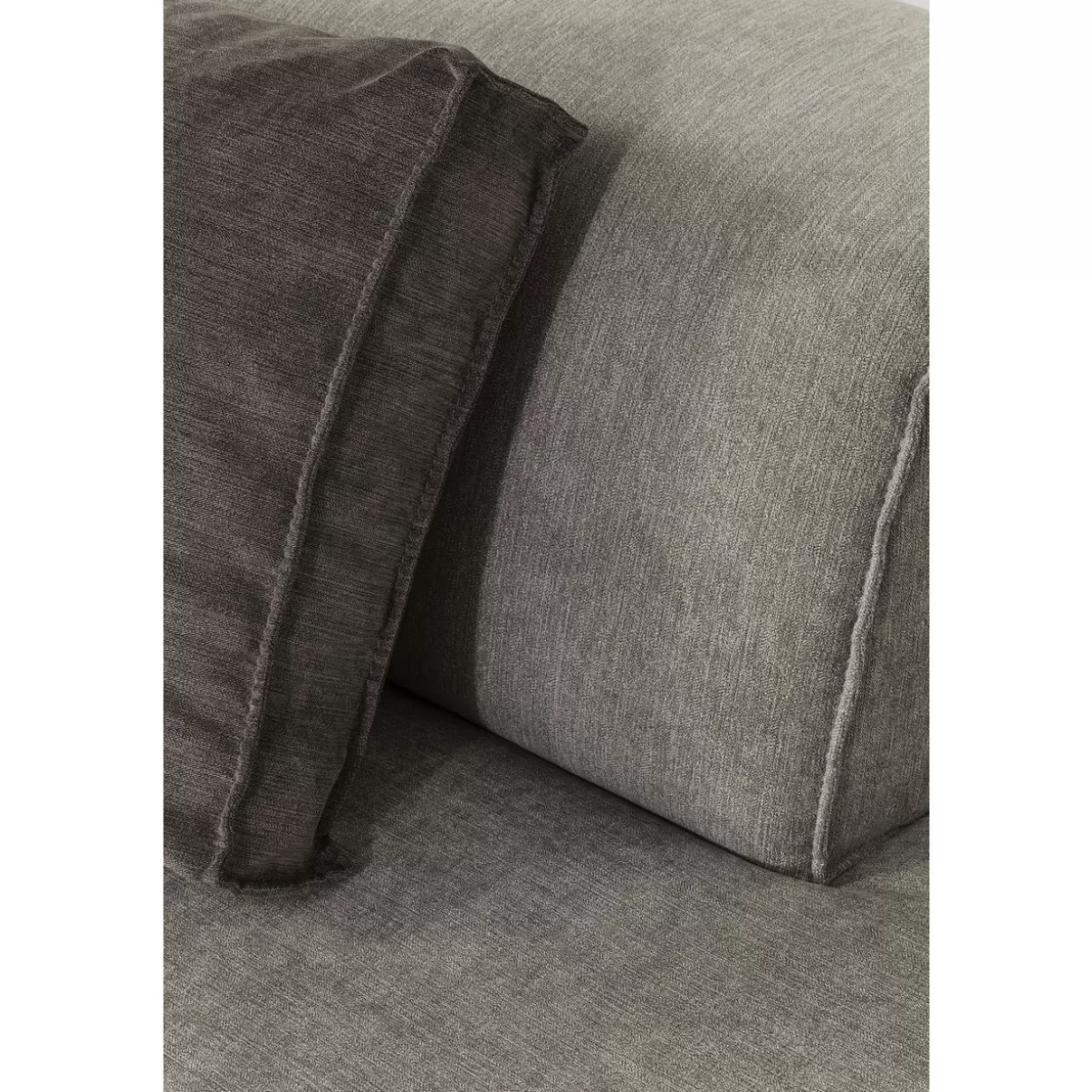 Divano Design da KARE | Sistema modulare Infinity con pouf integrato - Grigio antracite per configurazione angolare sinistra