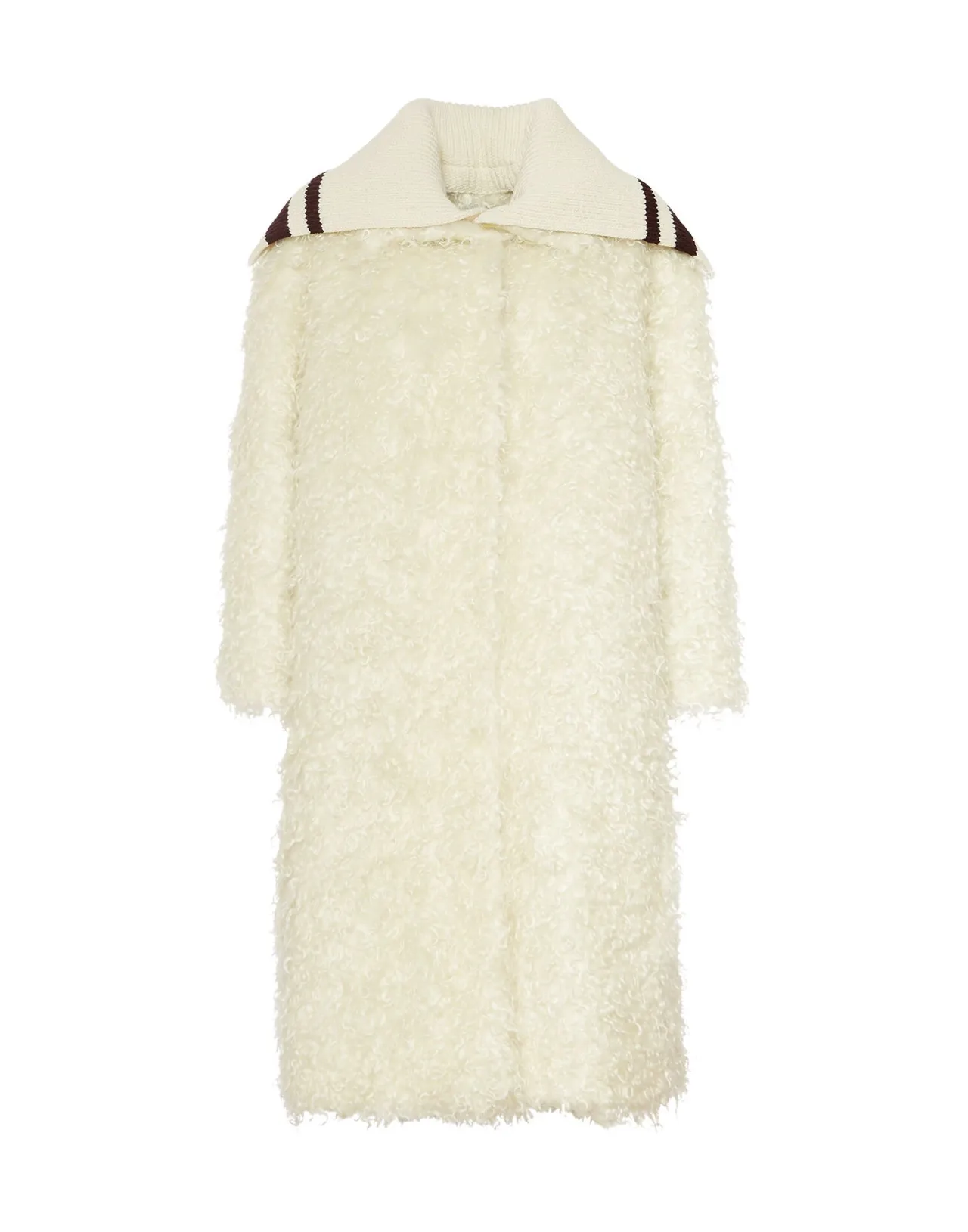 Elegante Cappotto in Ecopelliccia Mohair Color Avorio - Modello Iris di DoubleJ, Collezione Inverno
