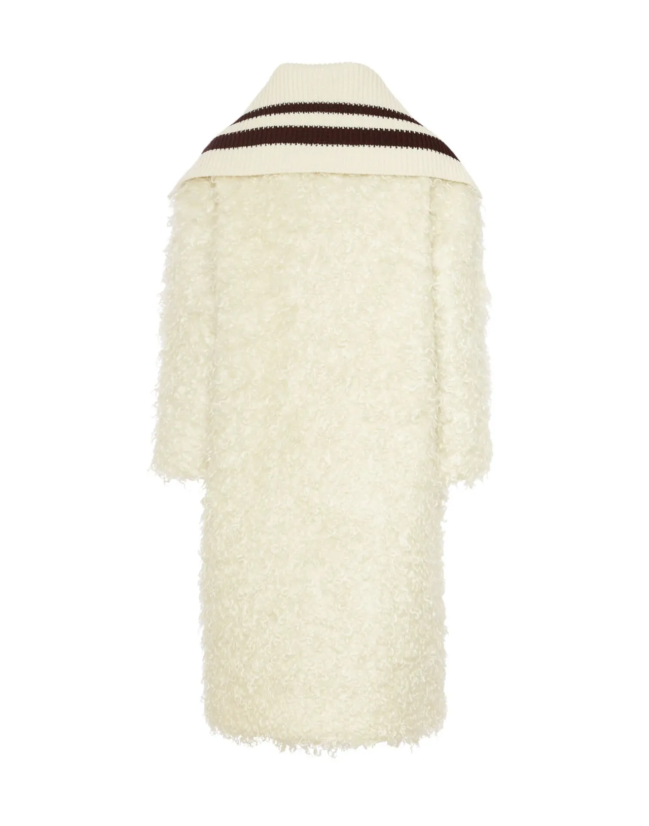 Elegante Cappotto in Ecopelliccia Mohair Color Avorio - Modello Iris di DoubleJ, Collezione Inverno