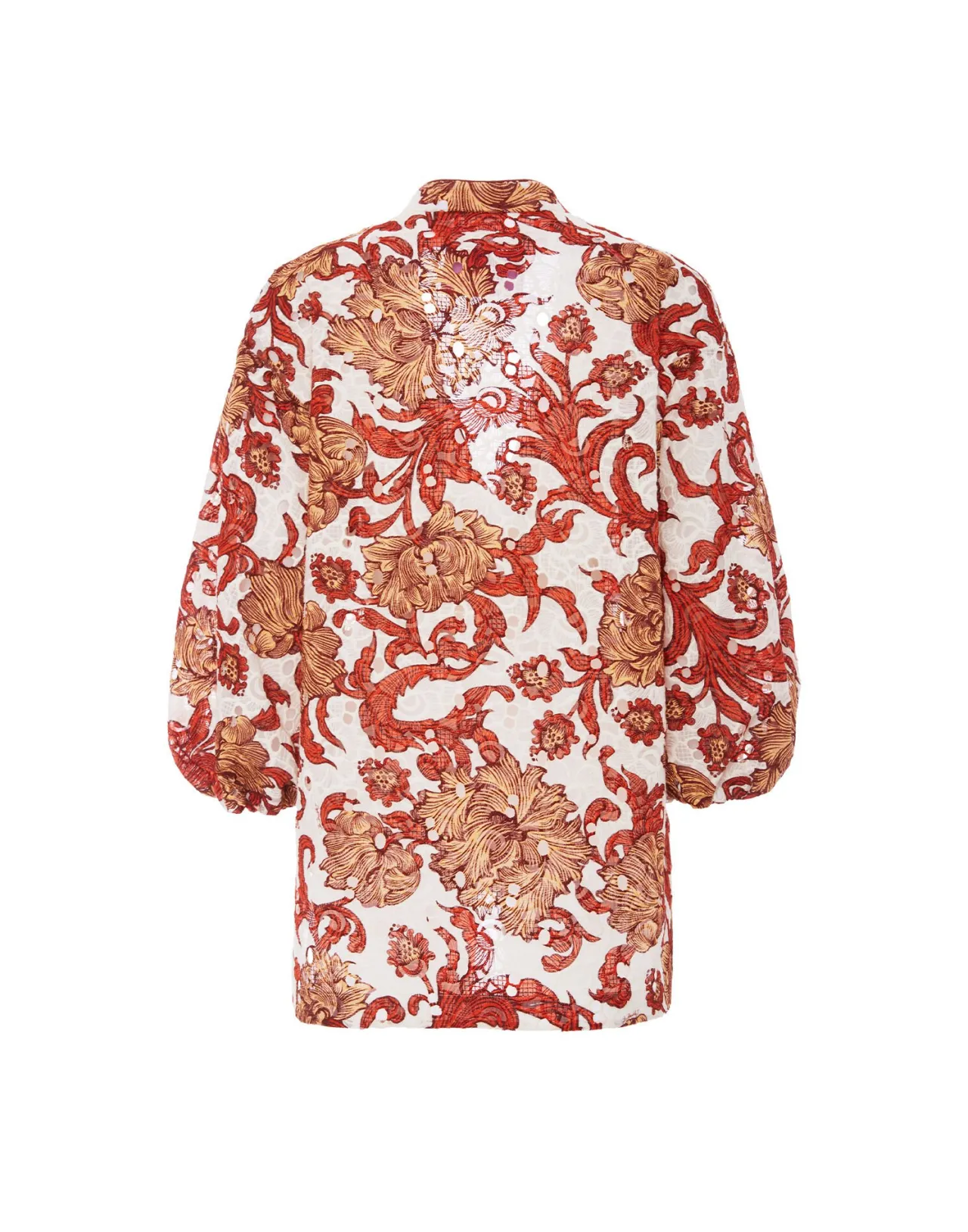 Luxury La DoubleJ Camicia Jackie in Pizzo Fantasia - Bianco Sabbia con Dettalli Artigianali