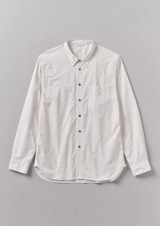 Camicia Elegante Uomo a Righe Jacquard - Stile Workwear Casual per Tutto il Giorno