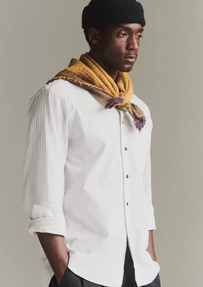 Camicia Elegante Uomo a Righe Jacquard - Stile Workwear Casual per Tutto il Giorno