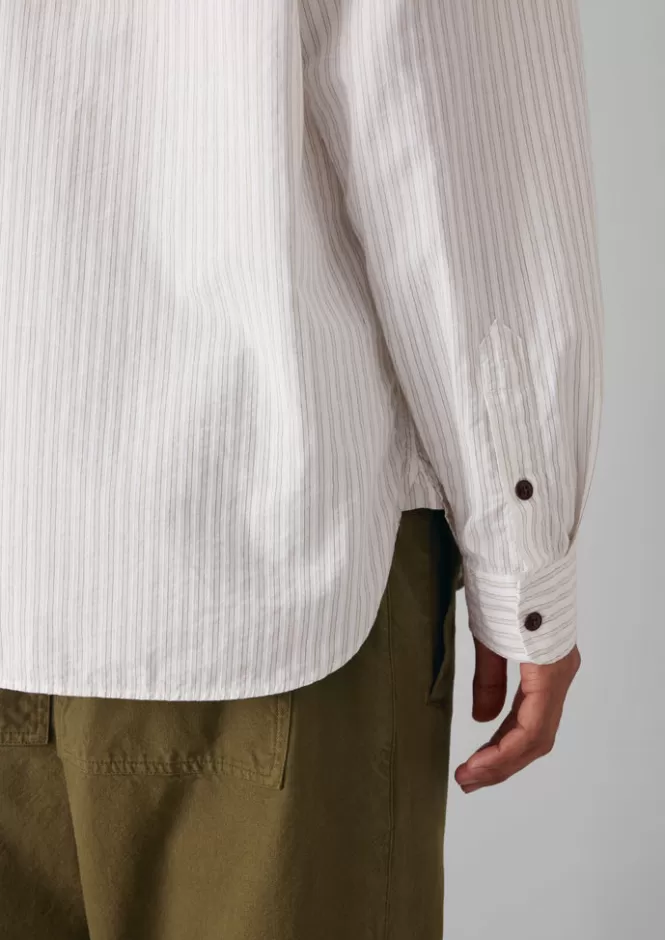 Camicia Elegante Uomo a Righe Jacquard - Stile Workwear Casual per Tutto il Giorno