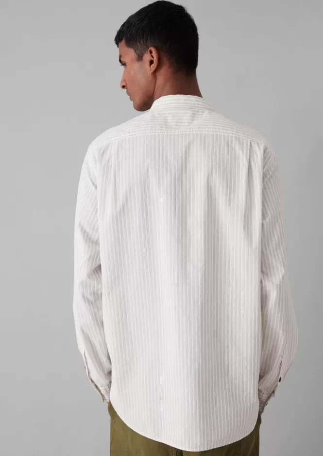 Camicia Elegante Uomo a Righe Jacquard - Stile Workwear Casual per Tutto il Giorno
