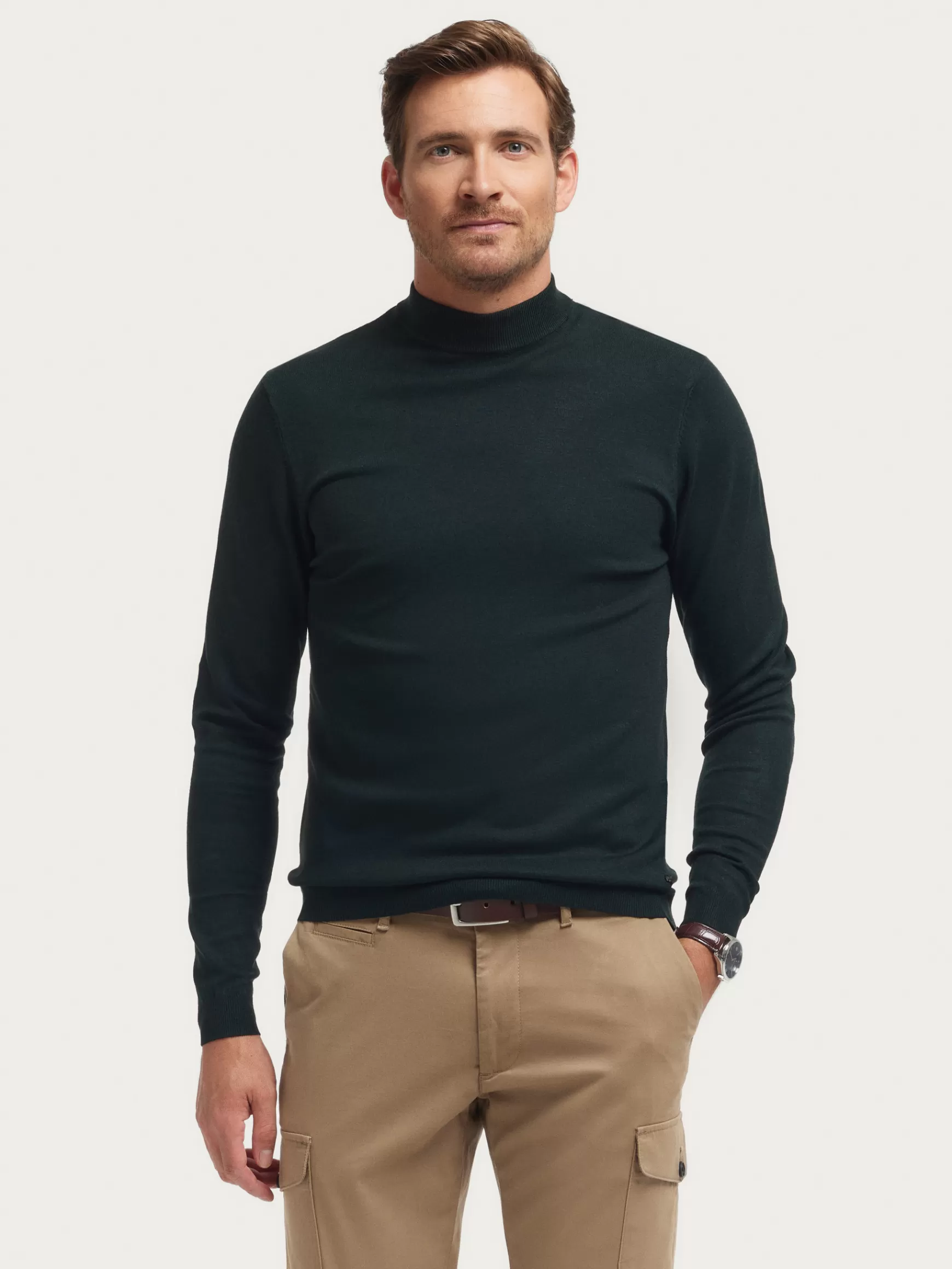 Maglioni Eleganti Uomo Alvaro Moreno - Jersey Perkins in Lana Pregiata, Stile Classico e Confortevile