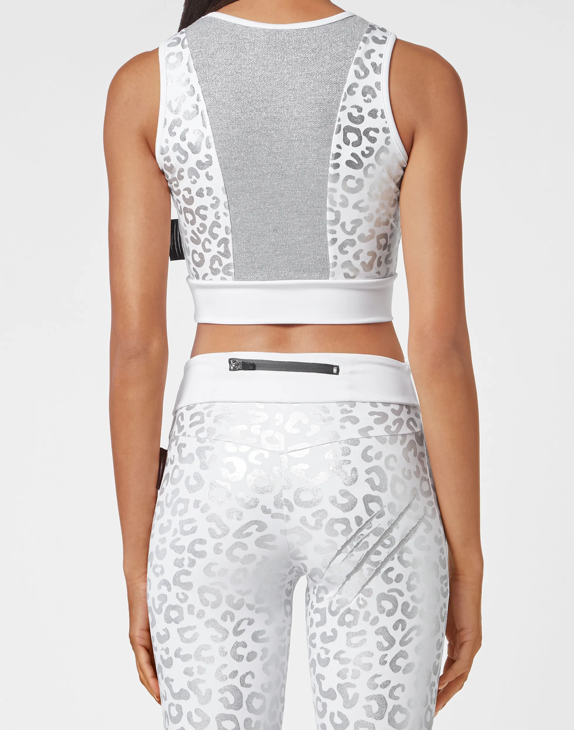Plein Sport Top Corto Donna per Allenamento con Stampa Leopardo - Abbigliamento Sportivo Moda Attiva