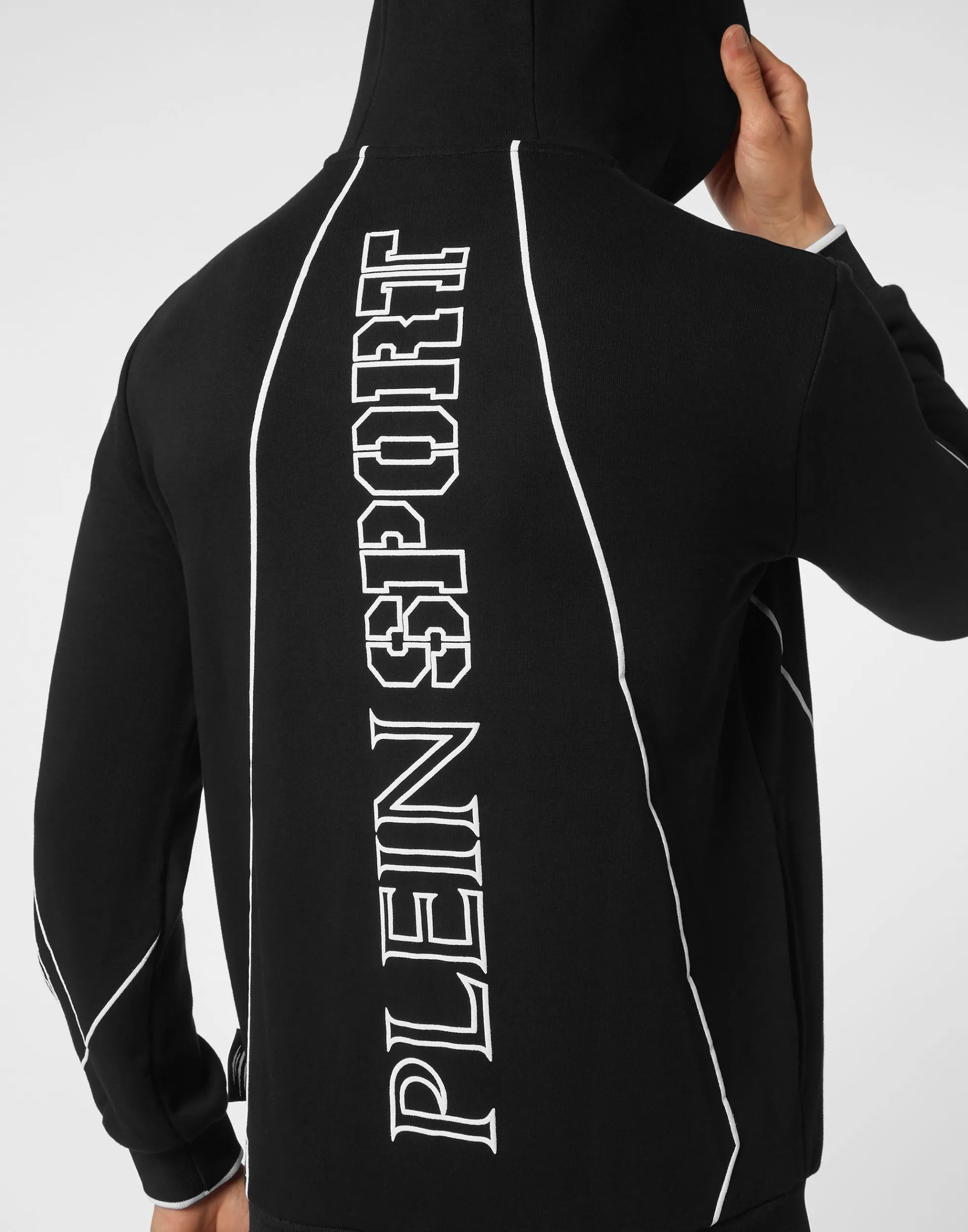 Tuta Sportiva Uomo Plein Sport - Giacca con Cappuccio e Pantaloni Coordinati Edizione Speciale Tiger Court, Confortevole e Stiloso per Allenamenti Dynamici

（：，