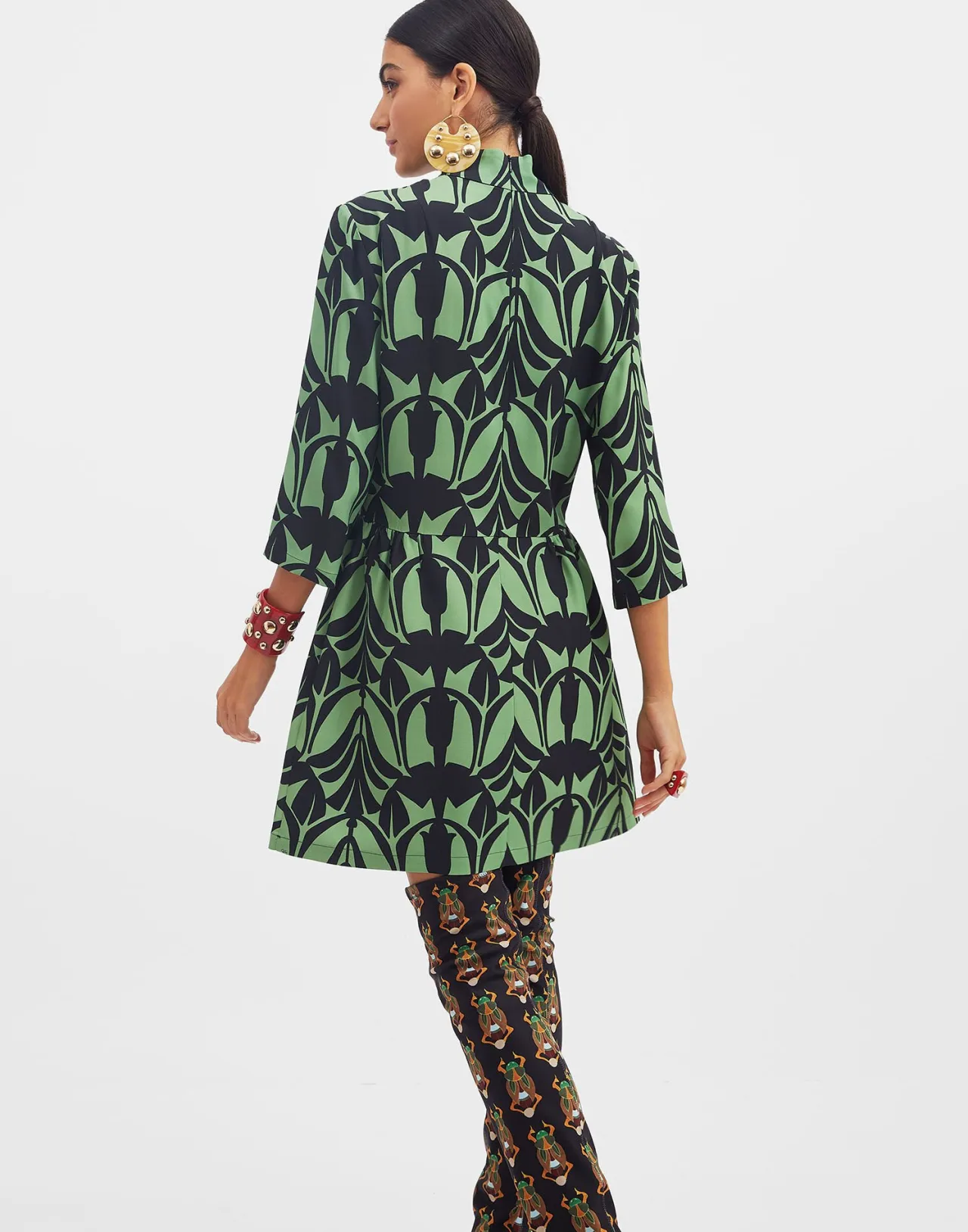Abito Juliet La DoubleJ in Raso Sabbia - Verde Papiro Edizione Limitata con Sconto Esclusivo