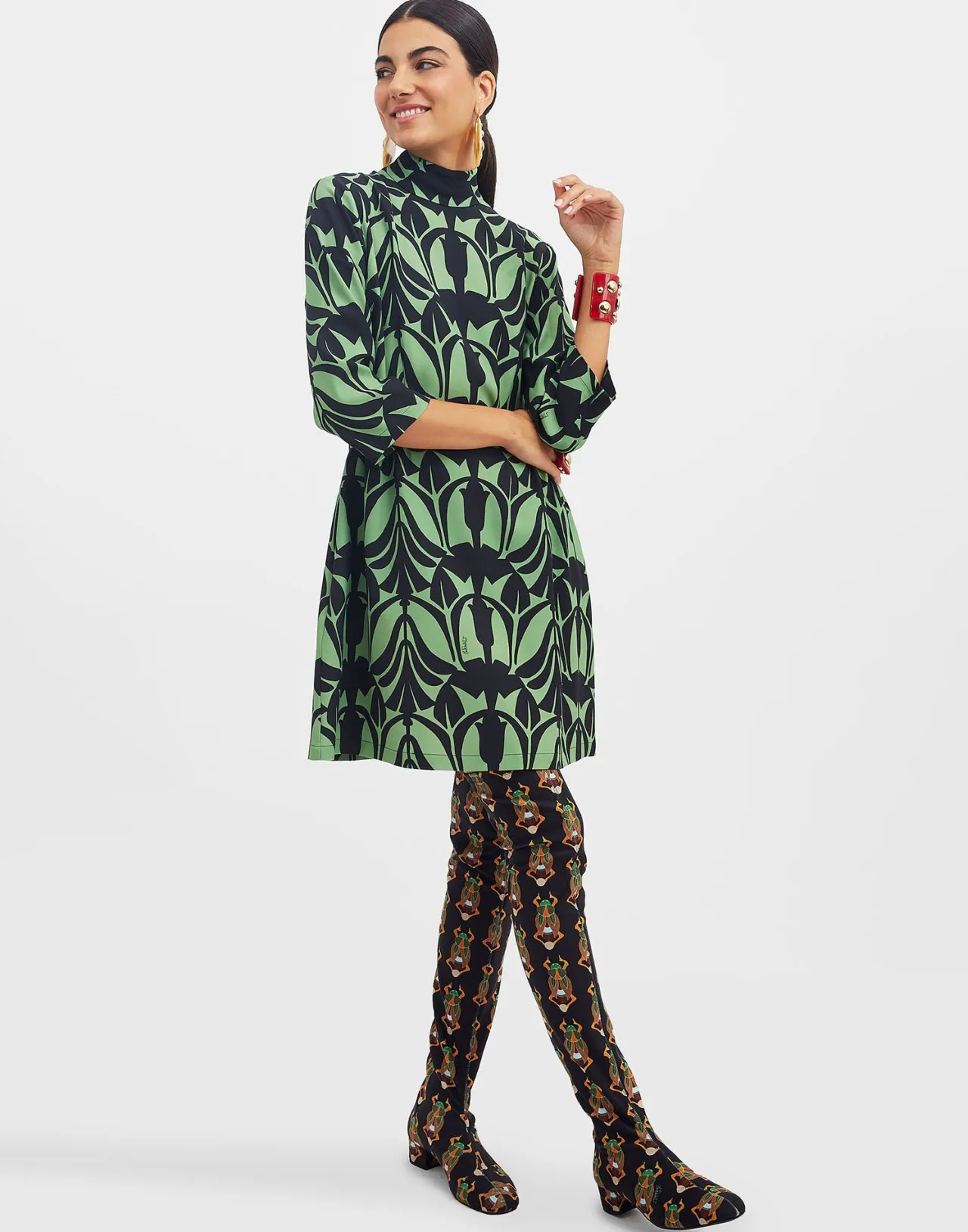 Abito Juliet La DoubleJ in Raso Sabbia - Verde Papiro Edizione Limitata con Sconto Esclusivo
