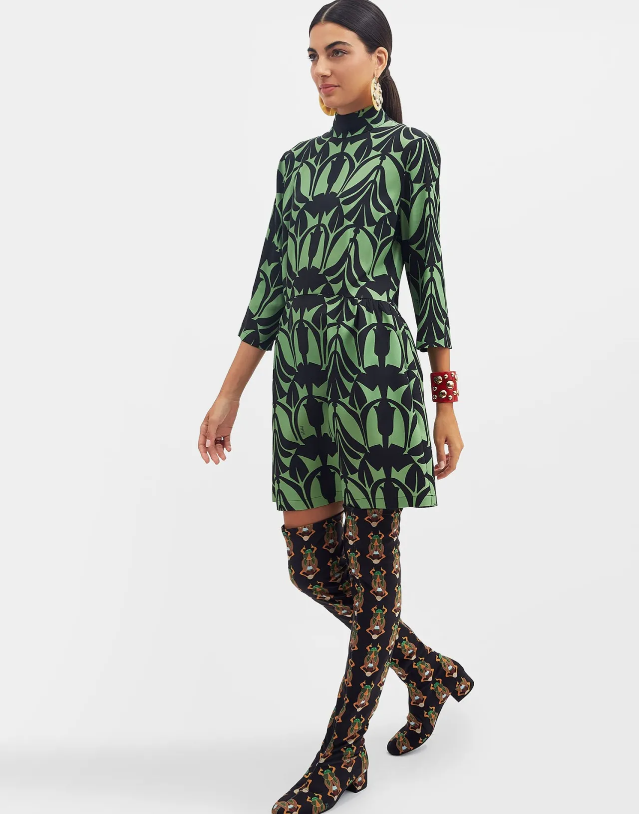 Abito Juliet La DoubleJ in Raso Sabbia - Verde Papiro Edizione Limitata con Sconto Esclusivo
