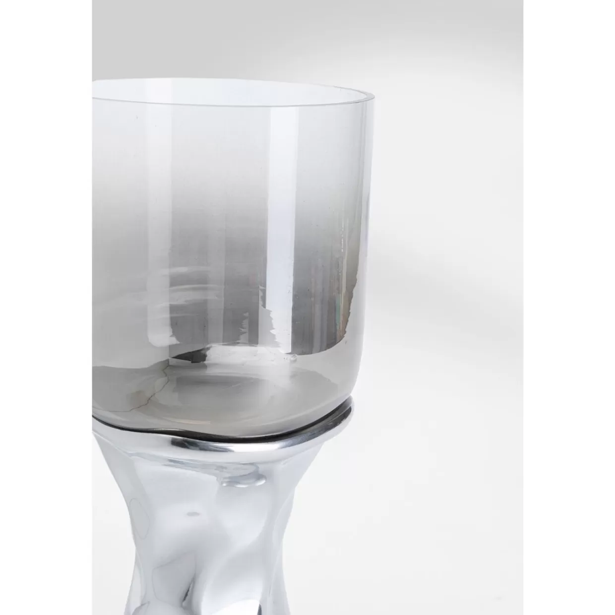 Portalampe KARE Design in Giada Argento - Candeliere Elegante con Base Decorativa 33 cm