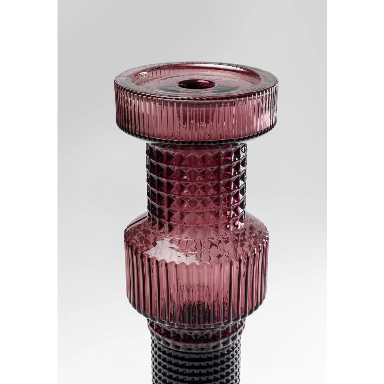 Portacandele e Lanterne KARE Design | Coppia Elegante in Tonalità Rosa e Grigio - Altezza 49 cm