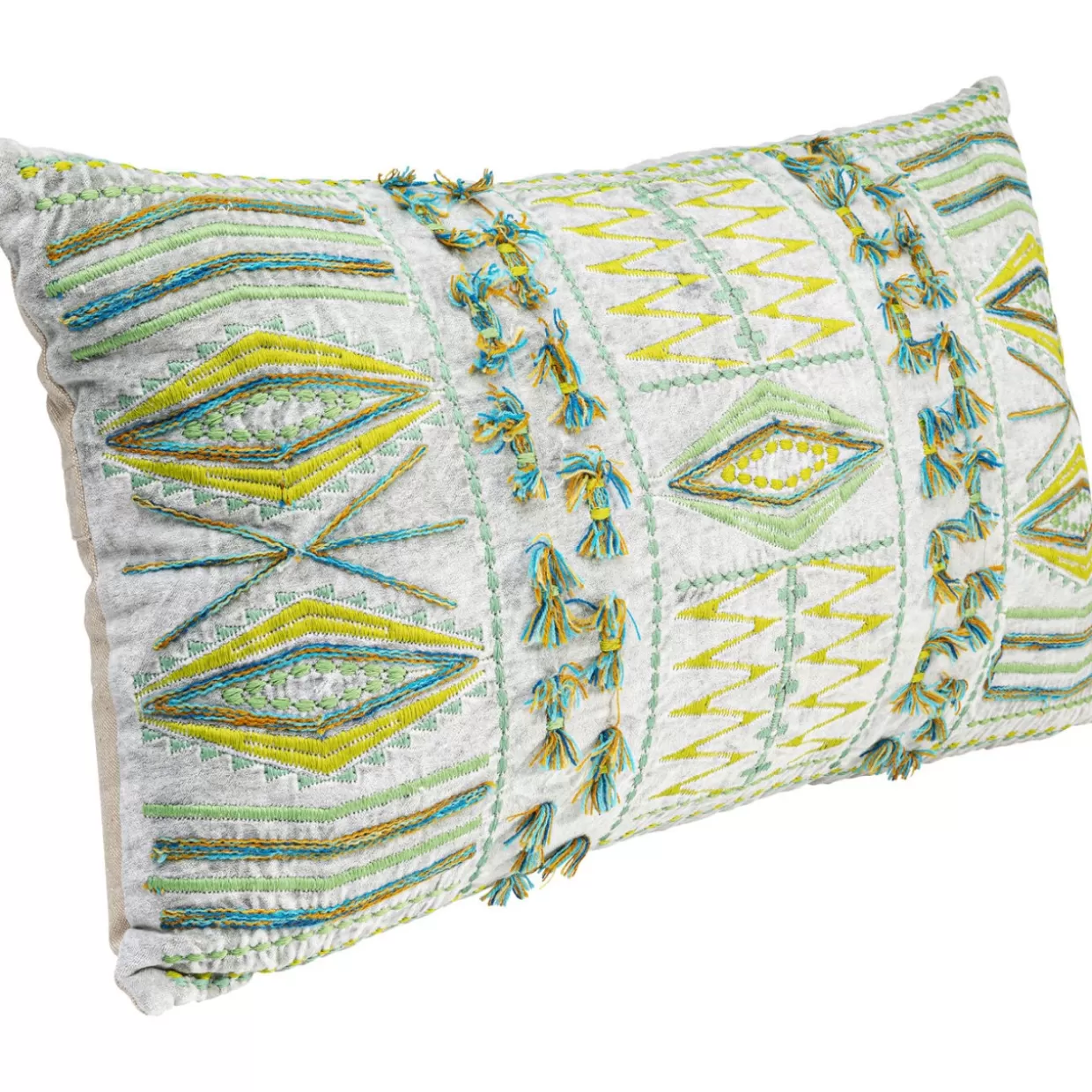 Cuscino Decorativo Patchwork Desna in Tonalità Verde 60x35 cm - Design Moderno KARE per Arredamento Unico 

（：，