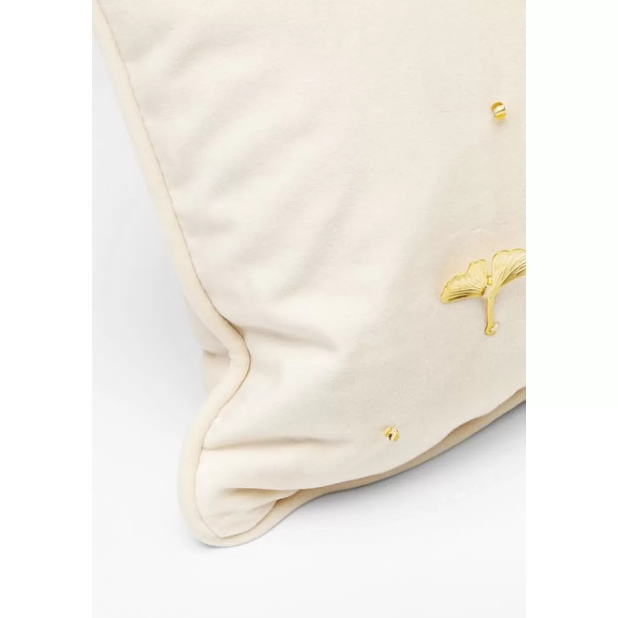 Cuscino Decorativo KARE Design in Tinta Beige con Motivo Foglia di Ginkgo - 28x50 cm, Ideale per Arredamento Moderno