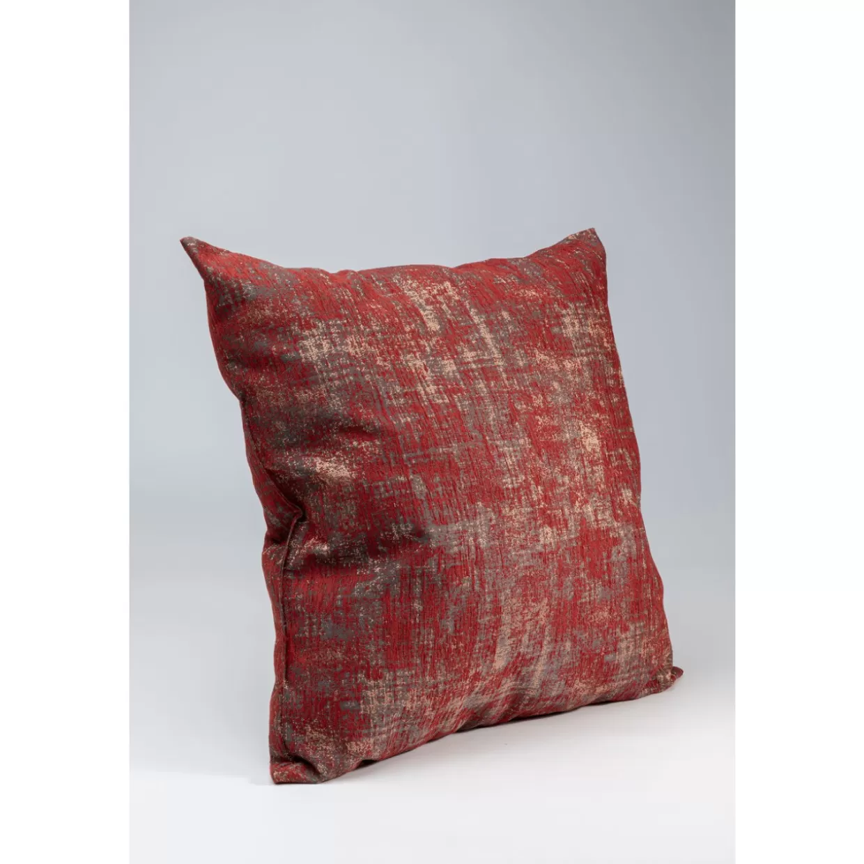 KARE Design - Cuscino Decorativo Lucido in Tinta Rossa, Formato 60x60 cm per Arredamento Moderno