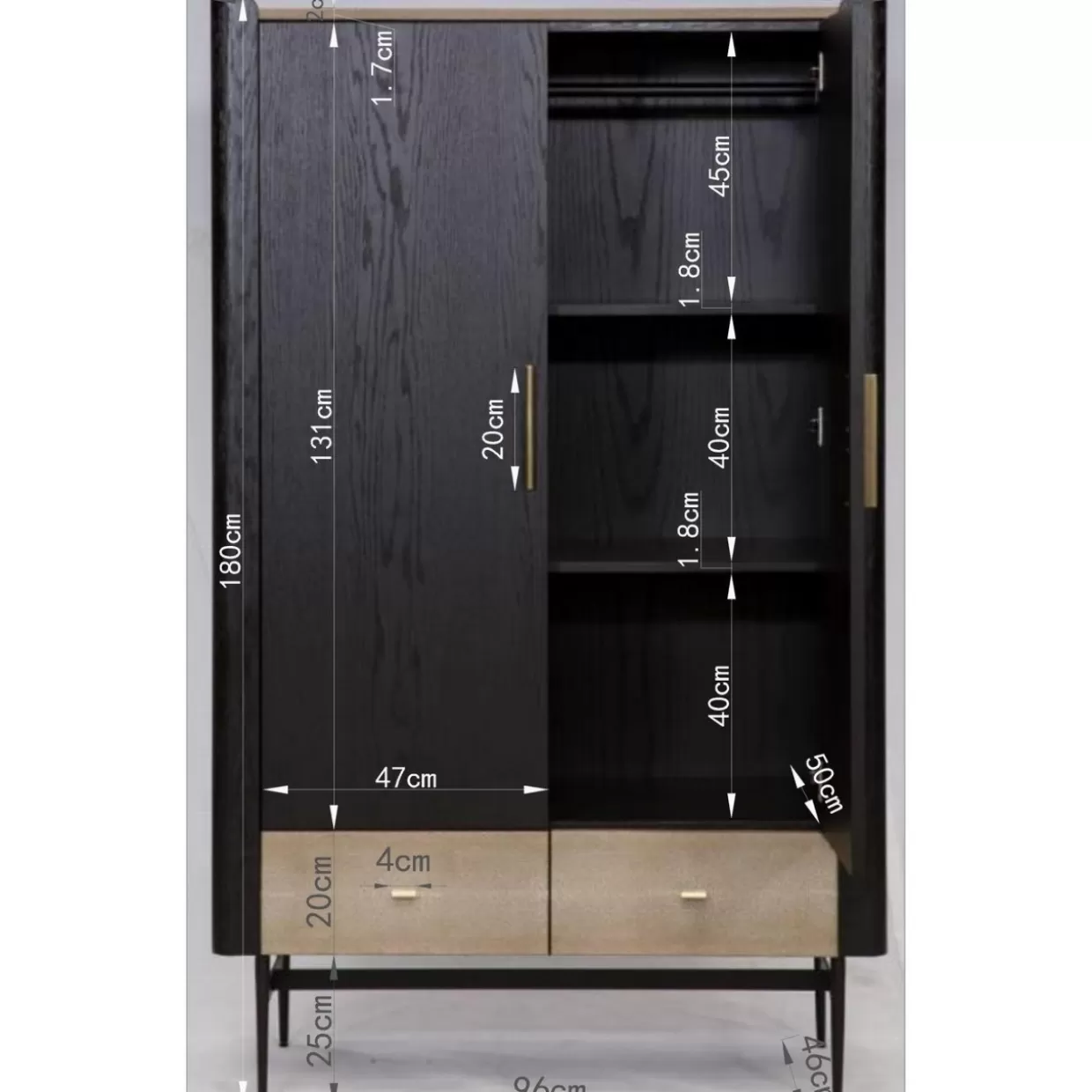 Armadio Elegante con Ripiani Modulari - Progettazione Milano 180x110 cm per Camera da Letto Moderna