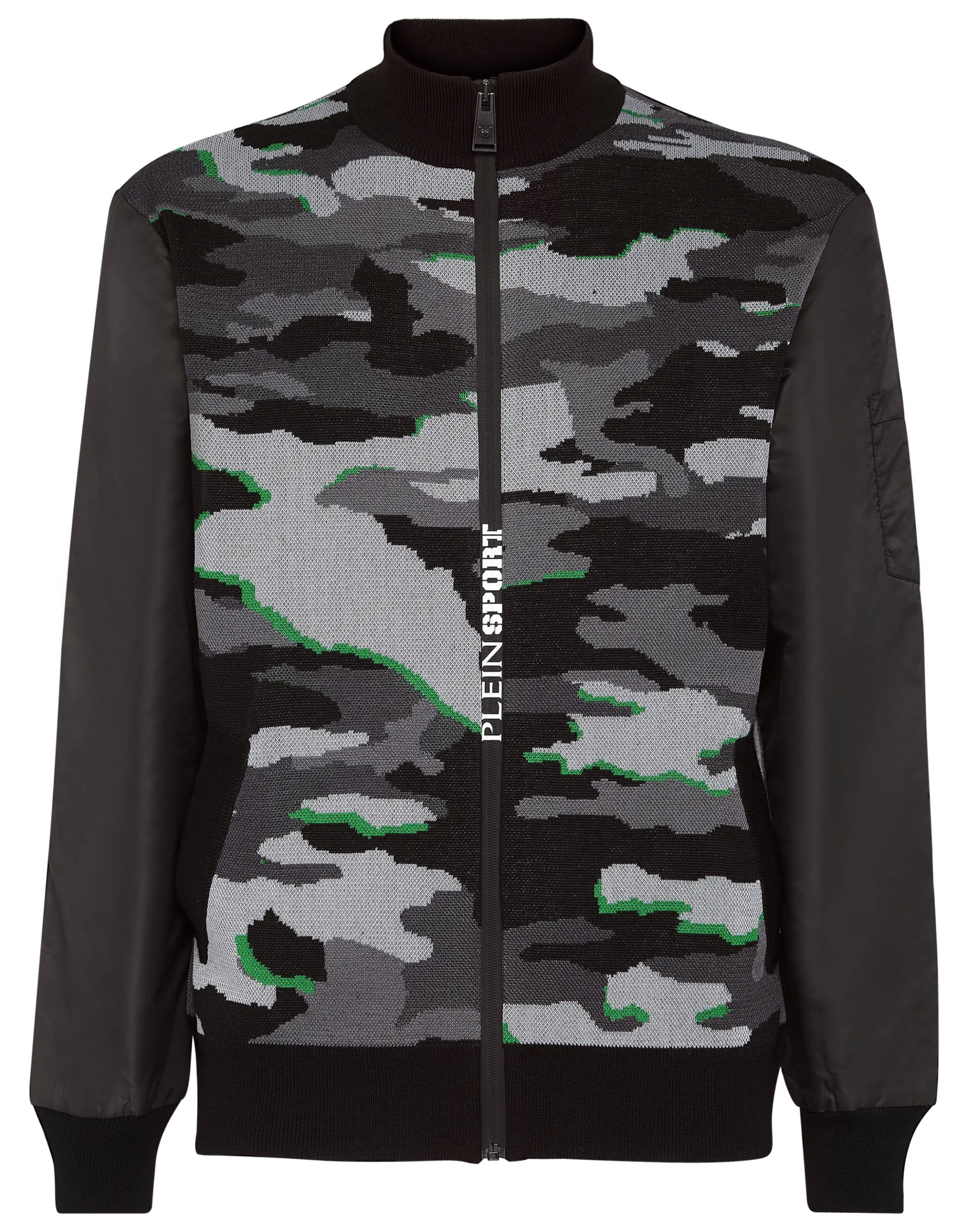 Plein Sport Giubbotto Uomo - Maglione Imbottito Fluorescente Edizione Speciale Amazon con Stampa Mimetico