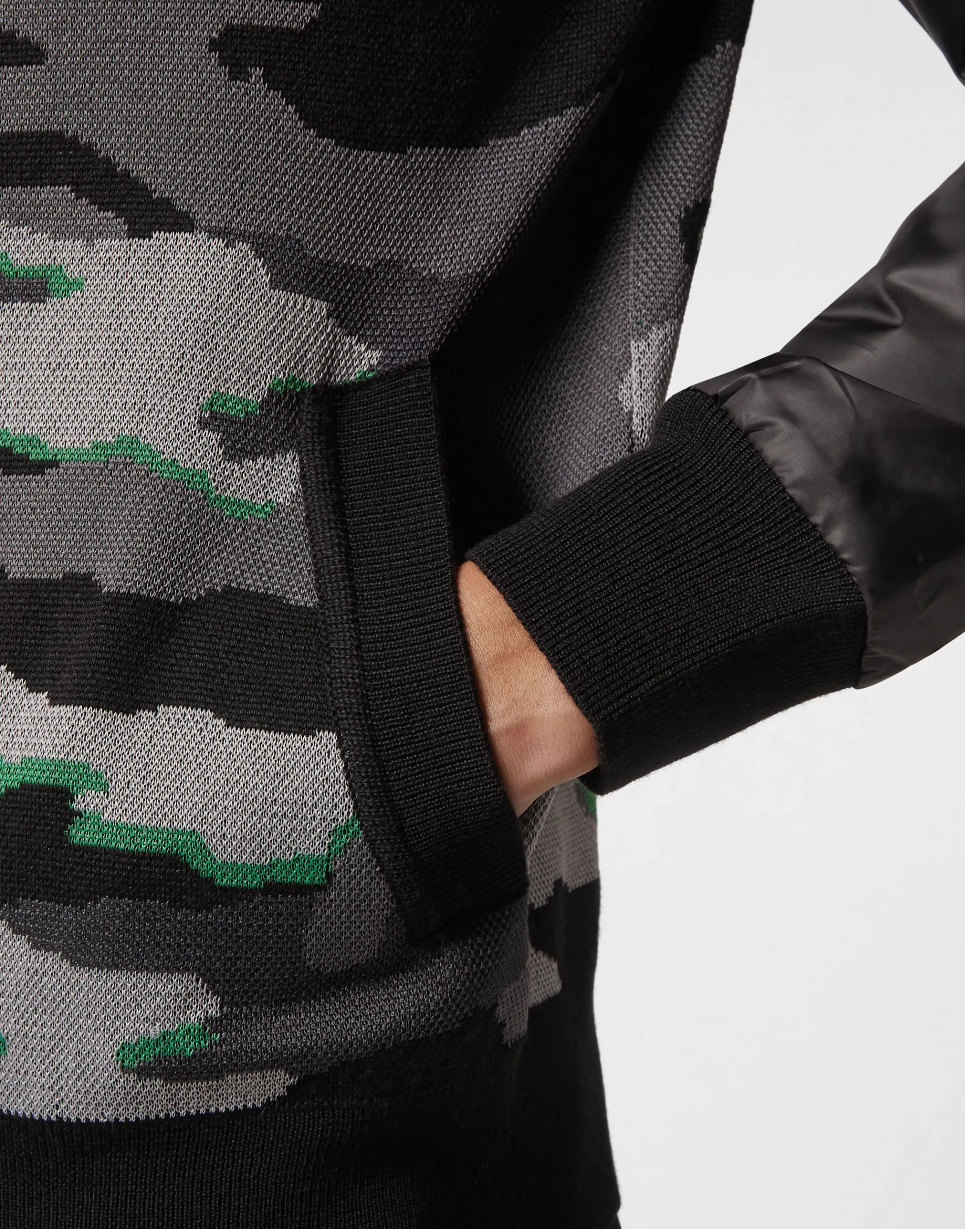 Plein Sport Giubbotto Uomo - Maglione Imbottito Fluorescente Edizione Speciale Amazon con Stampa Mimetico