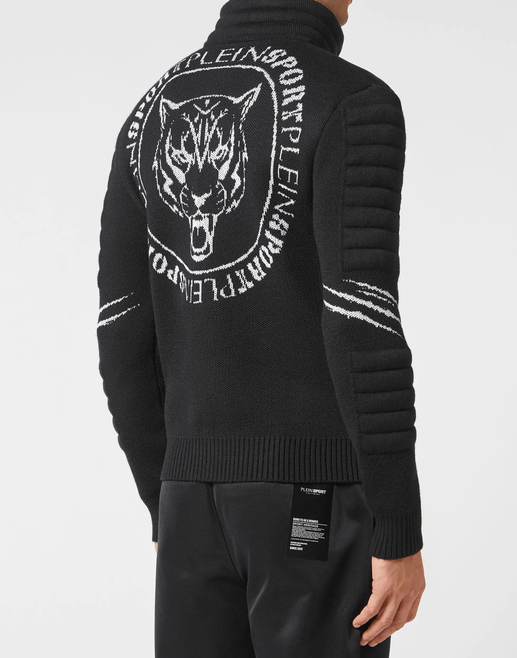 Plein Sport Felpa con Zip Uomo - Felpa Sportiva Motivo Tiger, Cappuccio Casual Elegante, Stile Urbano Confortevole