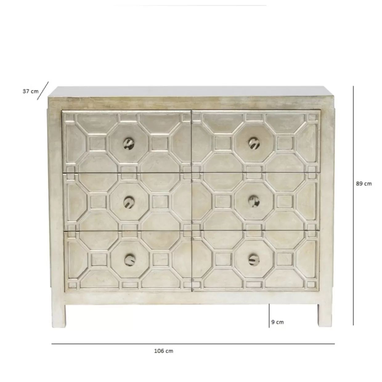 KARE Design Comò Alhambra 108 cm con Credenza - Linea Moderna per Arredamento Contemporaneo