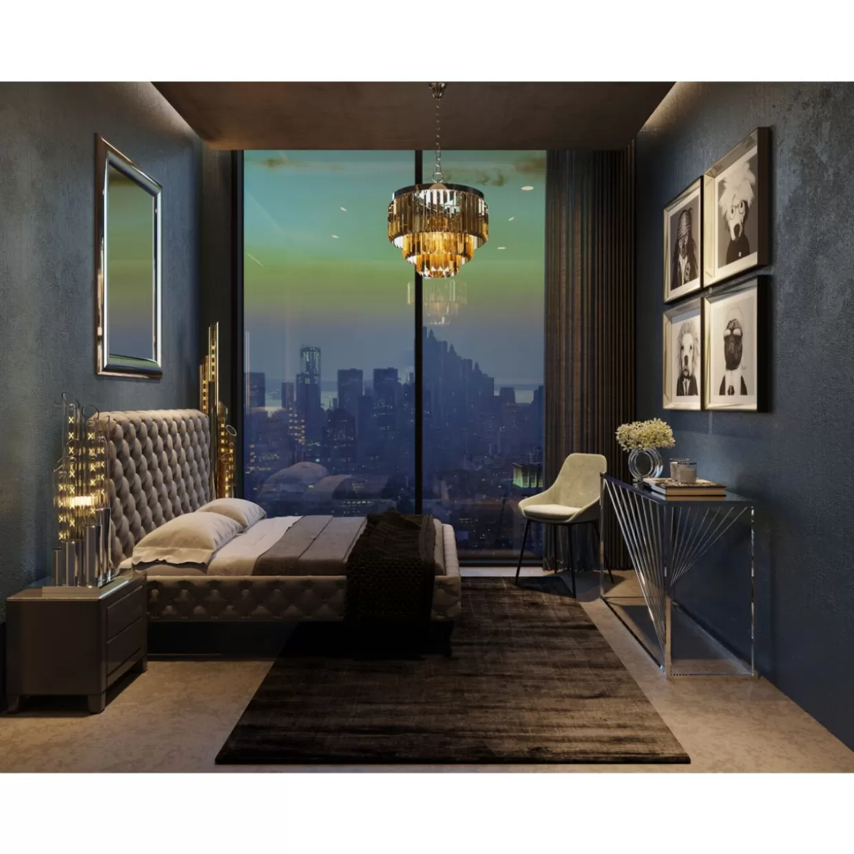 Comò Moderno Klein a 2 Ante con Effetto Laccato - Grigio Perla per Soggiorno Design Esclusivo KARE