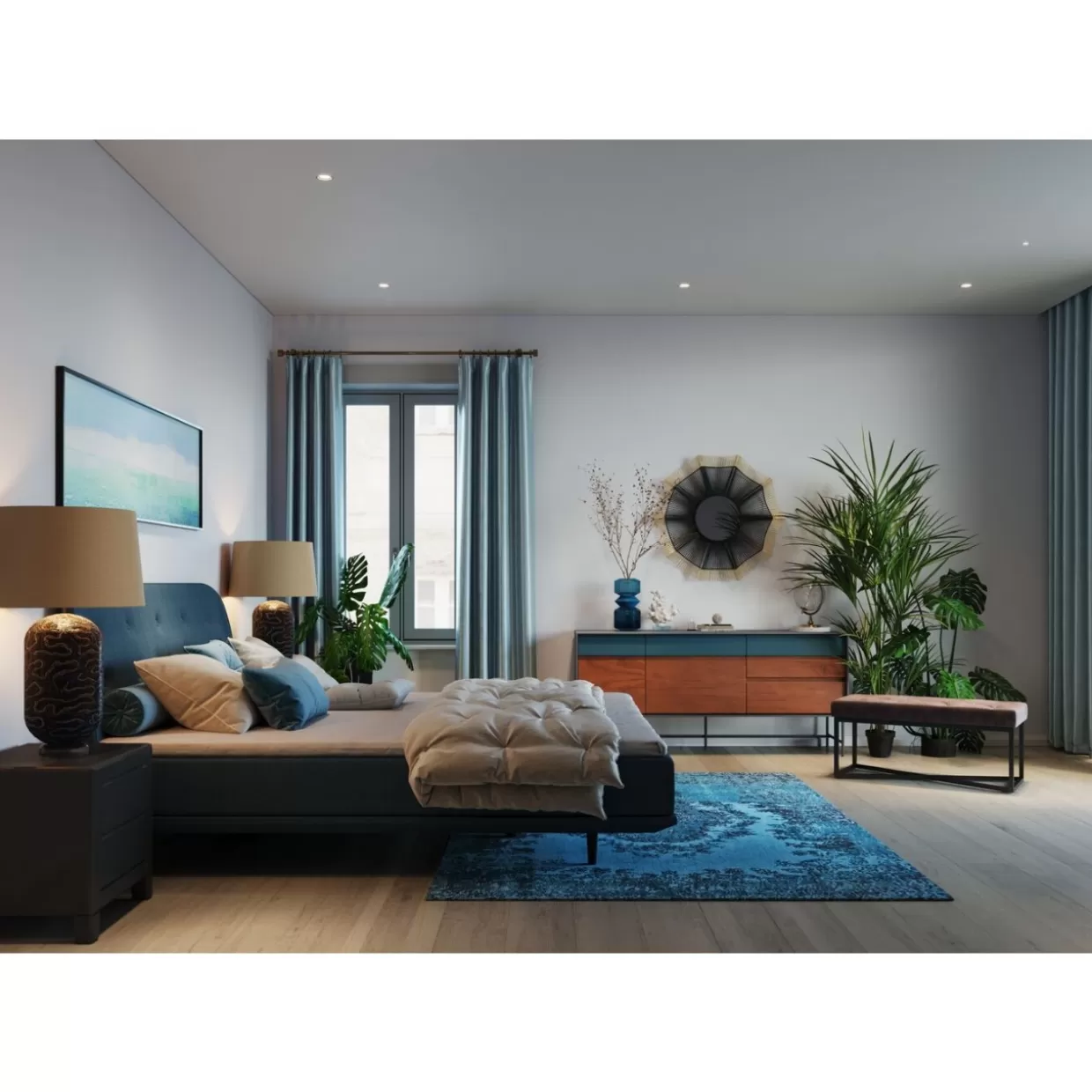 Comò Moderno Klein a 2 Ante con Effetto Laccato - Grigio Perla per Soggiorno Design Esclusivo KARE