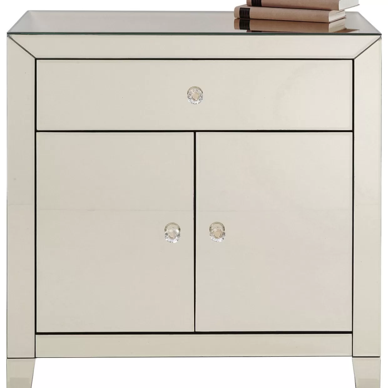 KARE Design - Comò Moderno con Finitura Champagne | Credenza Elegante a Doppia Antina con Cassetto Integrato, Design Esclusivo per Arredamenti di Lusso