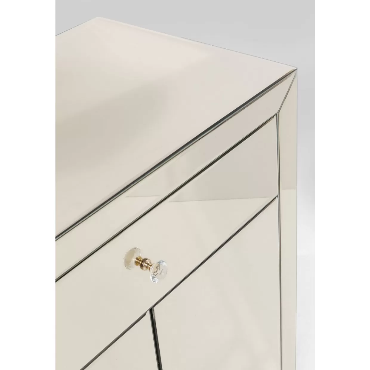 KARE Design - Comò Moderno con Finitura Champagne | Credenza Elegante a Doppia Antina con Cassetto Integrato, Design Esclusivo per Arredamenti di Lusso