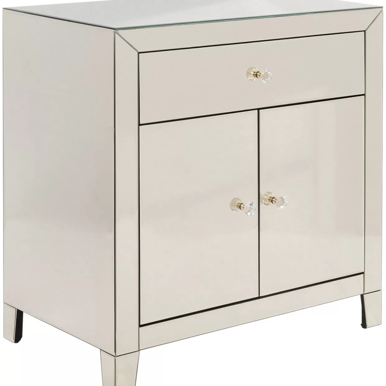 KARE Design - Comò Moderno con Finitura Champagne | Credenza Elegante a Doppia Antina con Cassetto Integrato, Design Esclusivo per Arredamenti di Lusso