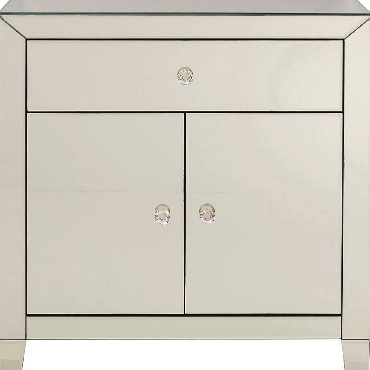 KARE Design - Comò Moderno con Finitura Champagne | Credenza Elegante a Doppia Antina con Cassetto Integrato, Design Esclusivo per Arredamenti di Lusso