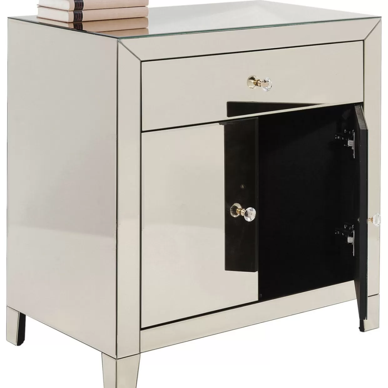 KARE Design - Comò Moderno con Finitura Champagne | Credenza Elegante a Doppia Antina con Cassetto Integrato, Design Esclusivo per Arredamenti di Lusso
