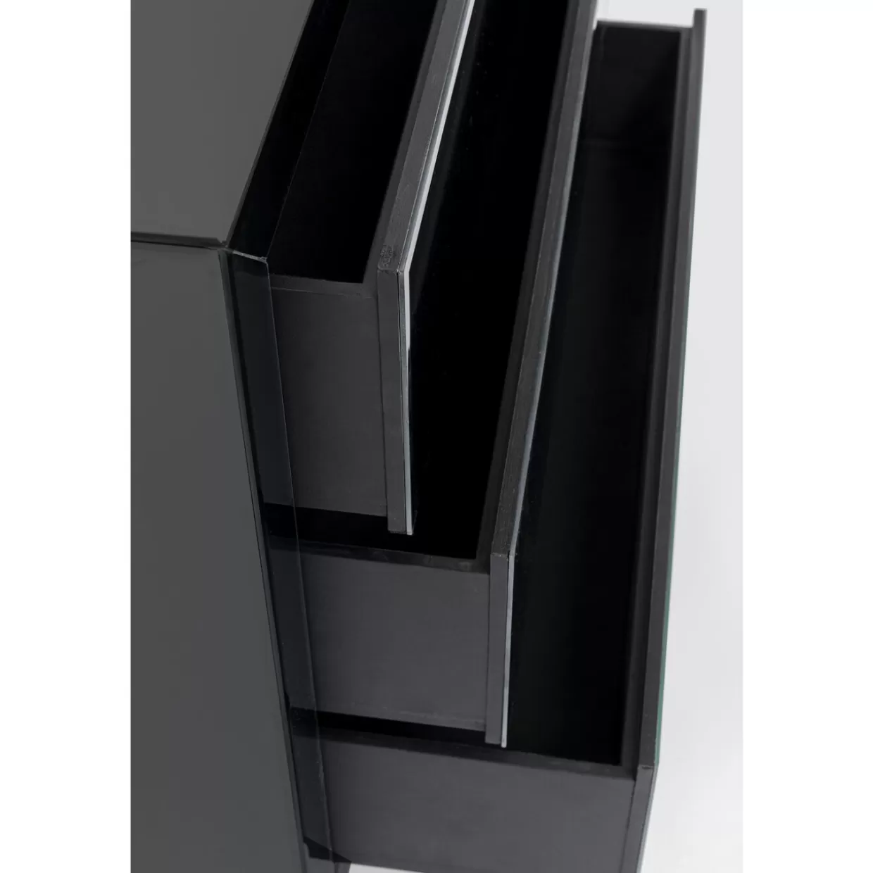 KARE Design Comò Elegante con 3 Cassetti | Credenza Moderna Grigio Antracite, Sistema di Apertura Soft-Touch