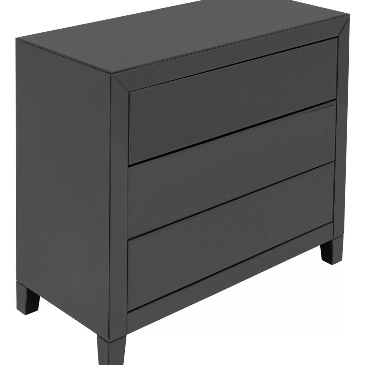 KARE Design Comò Elegante con 3 Cassetti | Credenza Moderna Grigio Antracite, Sistema di Apertura Soft-Touch