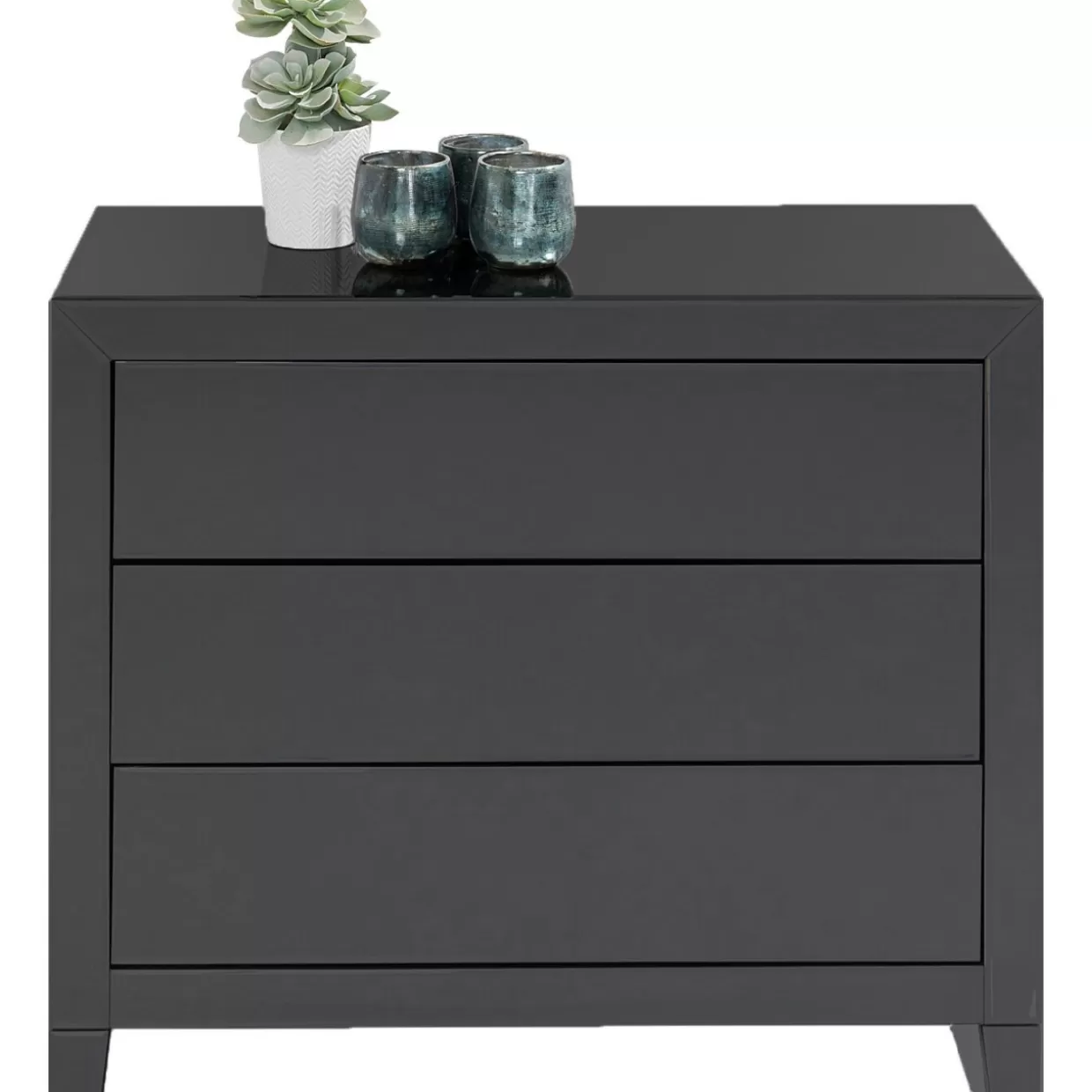 KARE Design Comò Elegante con 3 Cassetti | Credenza Moderna Grigio Antracite, Sistema di Apertura Soft-Touch