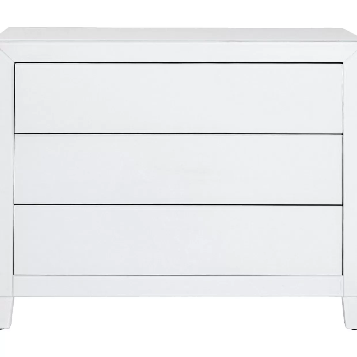 KARE Design Comò Moderno con 3 Cassetti | Credenza Elegante Bianco Lucido con Meccanismo Push Avanzato