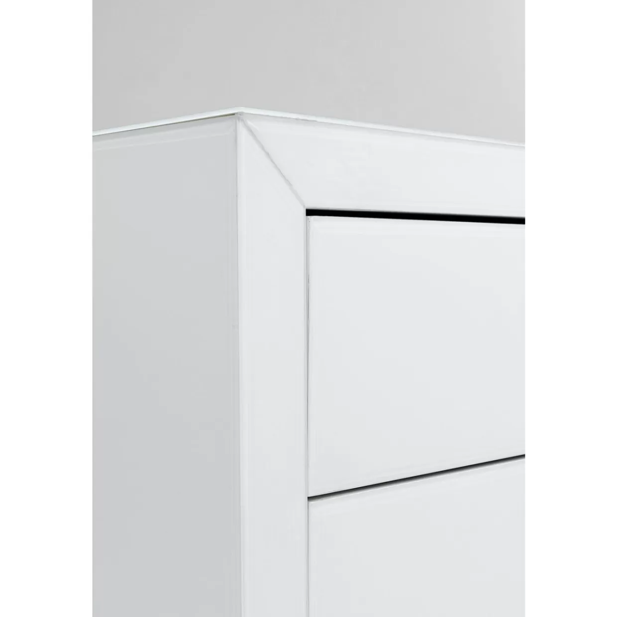 KARE Design Comò Moderno con 3 Cassetti | Credenza Elegante Bianco Lucido con Meccanismo Push Avanzato