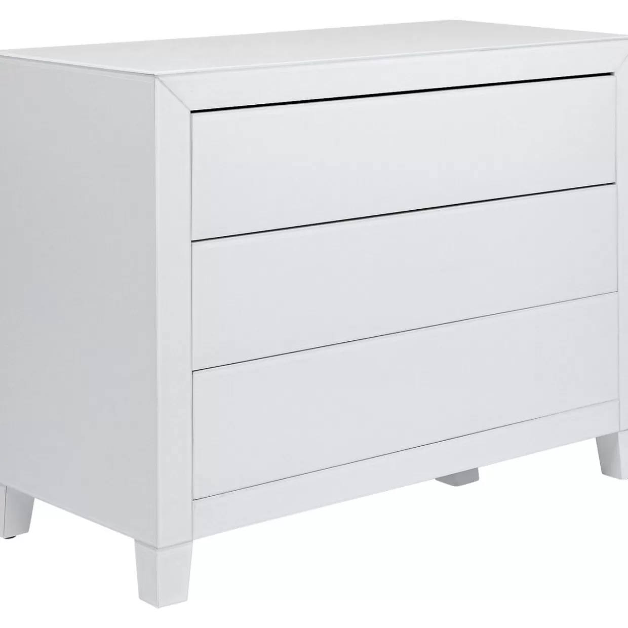 KARE Design Comò Moderno con 3 Cassetti | Credenza Elegante Bianco Lucido con Meccanismo Push Avanzato